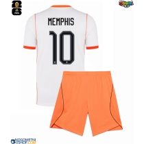 Otroški Nogometni dresi Nizozemska Memphis Depay #10 Gostujoči SP 2026 Kratek Rokav (+ Kratke hlače)